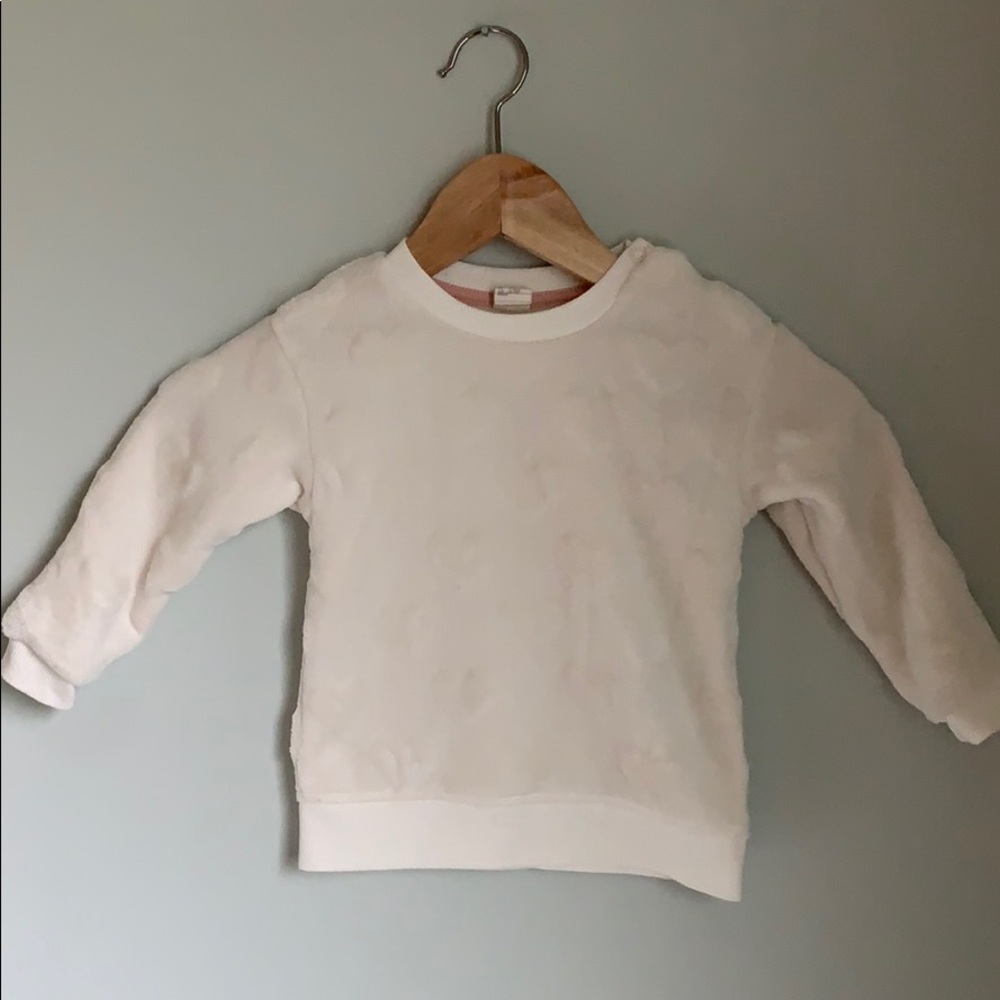 H&M - Fuzzy Velour Tonal Heart Sweatshirt - 12 m